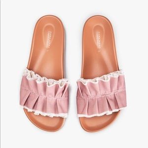 NWT. Zara Home Pink Slippers. Size 9, 10.